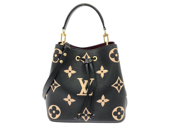 Néonoé Borsa a Spalla Louis Vuitton Bicolor Monogram Empreinte Neo Noe MM Nero Beige