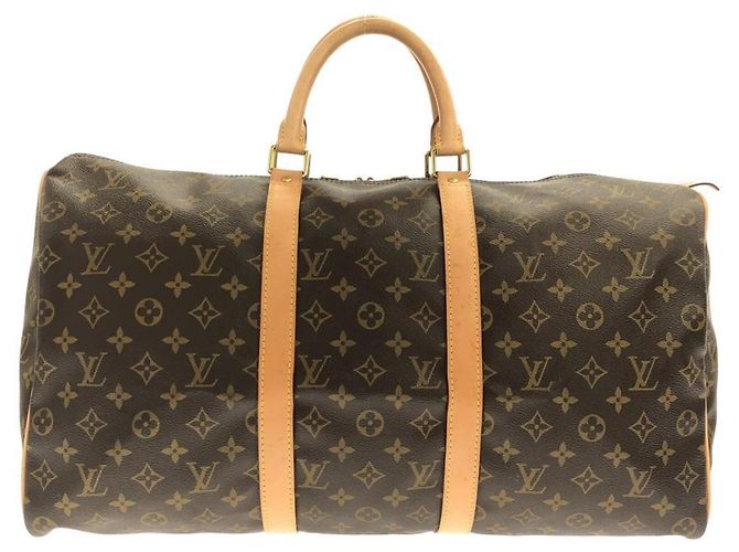 Bolsa Boston Louis Vuitton Monogram Keepall 50cm Marrom