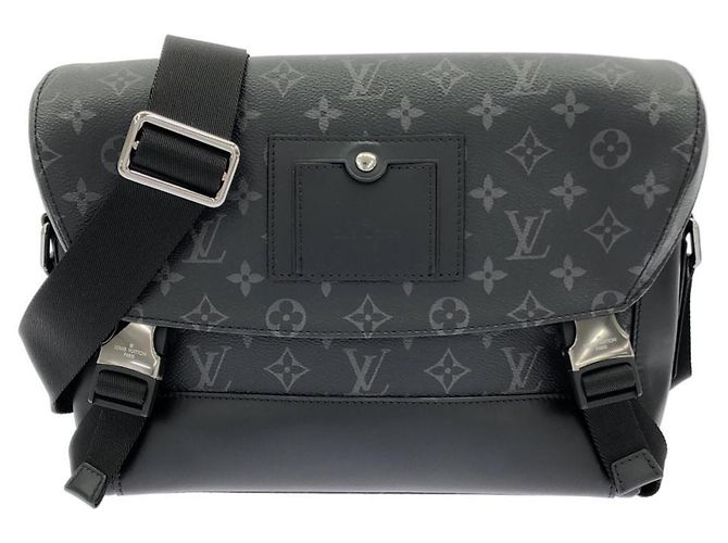 Louis Vuitton Monogram Eclipse Messenger Voyage PM Shoulder Bag Black