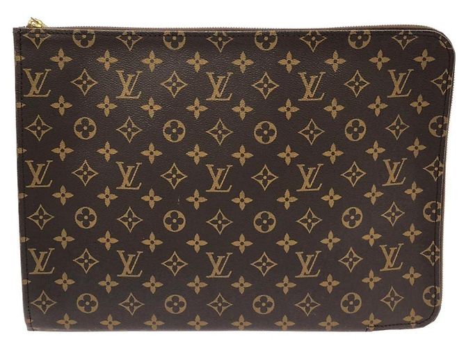 Borsa Louis Vuitton Monogram Pochette Documents Marrone