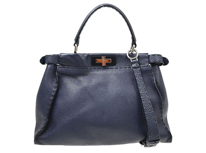 Fendi Peekaboo Pelle Morbida Regular Blu navy