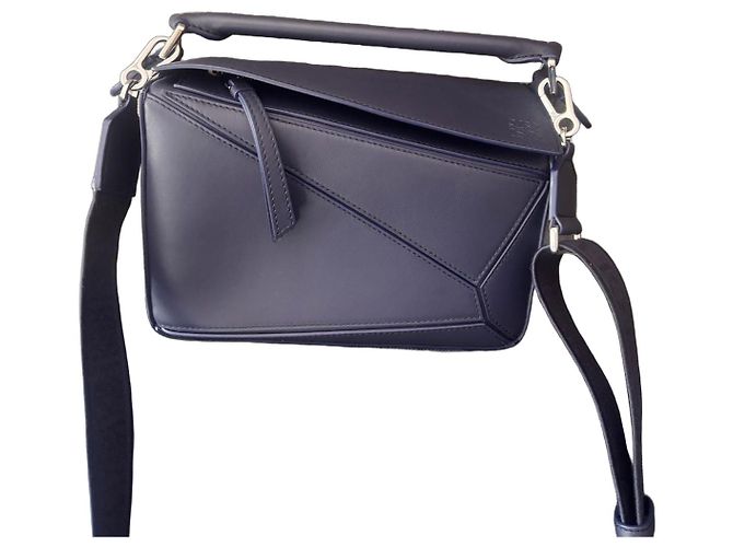 Loewe Puzzle Small Bolsa de couro azul marinho Azul escuro