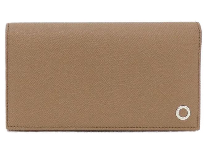 Bulgari Bvlgari Leather Long Wallet Brown Orange