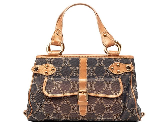 Céline Bolsa Celine Macadam Laranja Azul marinho