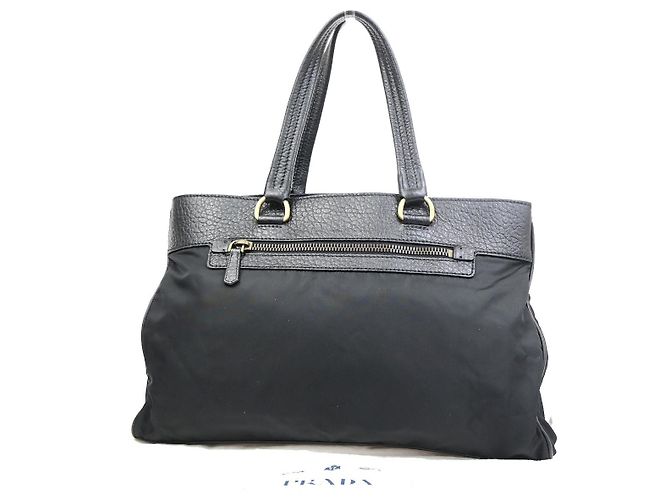 Prada Tessuto Tote nylon and leather Black