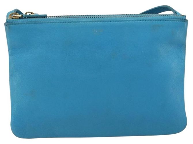 Céline Celine Trio Leather Small Blau 