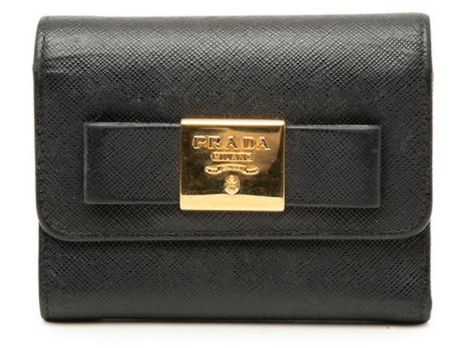 Cartera tríptico con cinta Prada Negro 