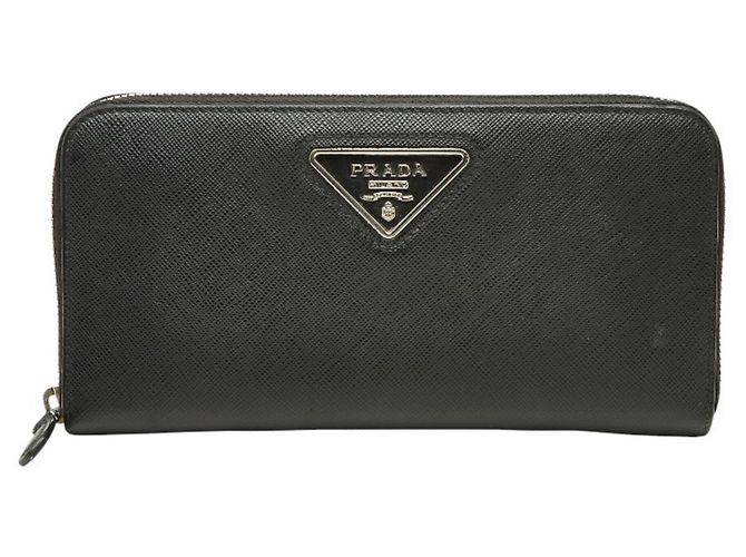 Prada Long Wallet in Black Saffiano Leather