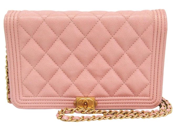 Cartera Chanel Boy on Chain acolchada caviar Rosa