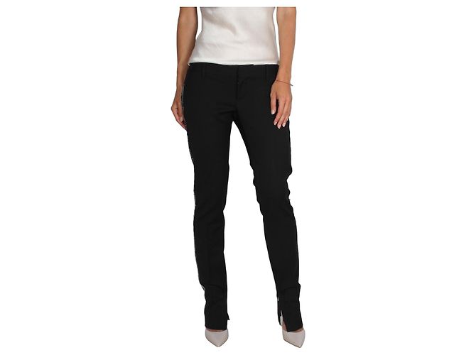 Dsquared2 Hose aus schwarzer Wollmischung mit Pailletten