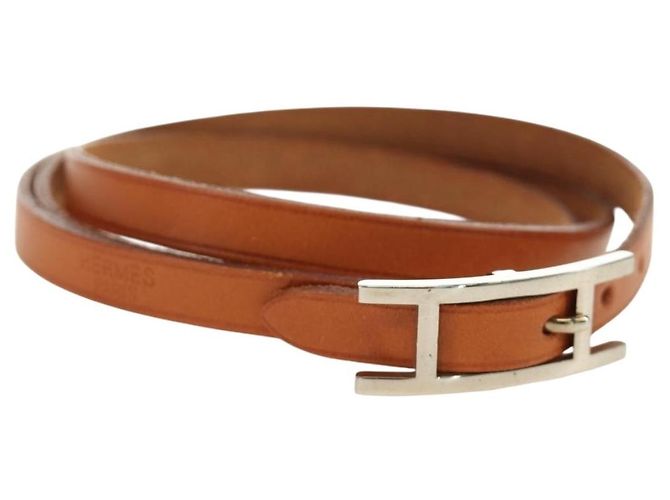 Hermès Hermes Hapi 3 em couro com metal Marrom