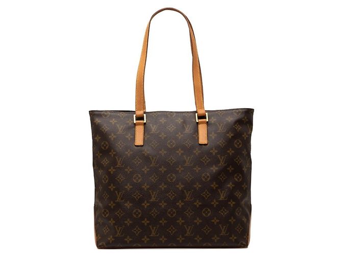 Bolsa de ombro Louis Vuitton Monogram Cabas Mezzo Marrom
