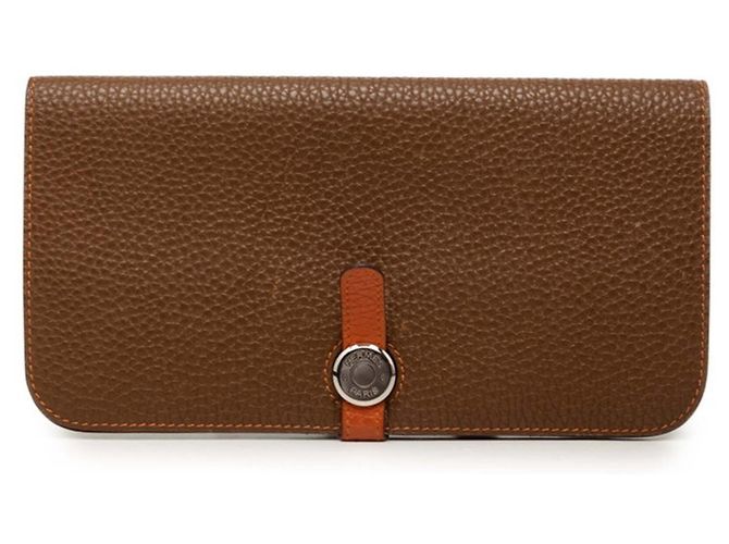 Hermès Hermes Dogon Duo GM Bi-fold Long Wallet Brown