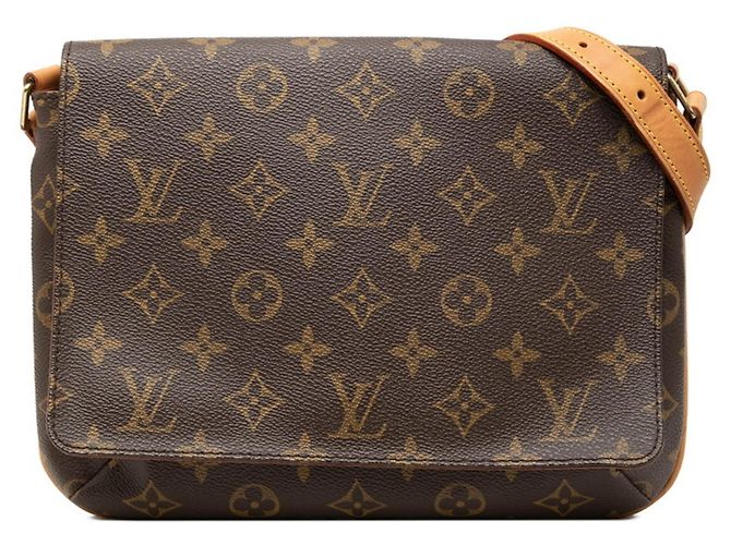 Bolsa de ombro curta Louis Vuitton Monogram Musette Tango Marrom