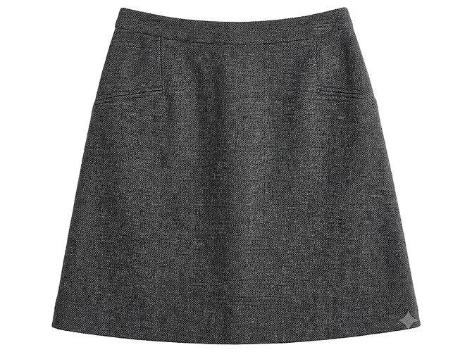 Falda evasé de tejido Valentino en tweed gris