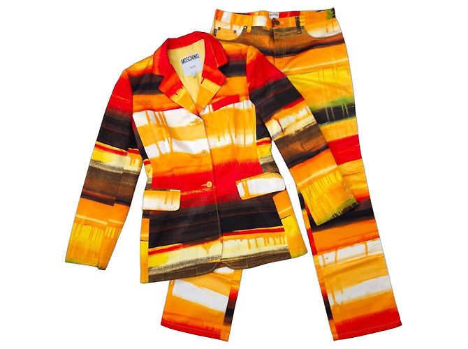 Autre Marque Traje Moschino Jeans efecto pintura Multicolor Naranja