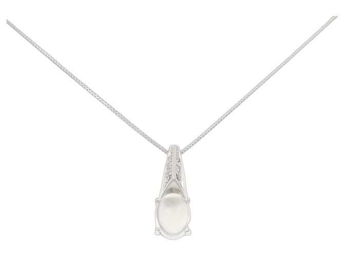 Autre Marque Colar de diamante e pedra da lua Au750 Dourado