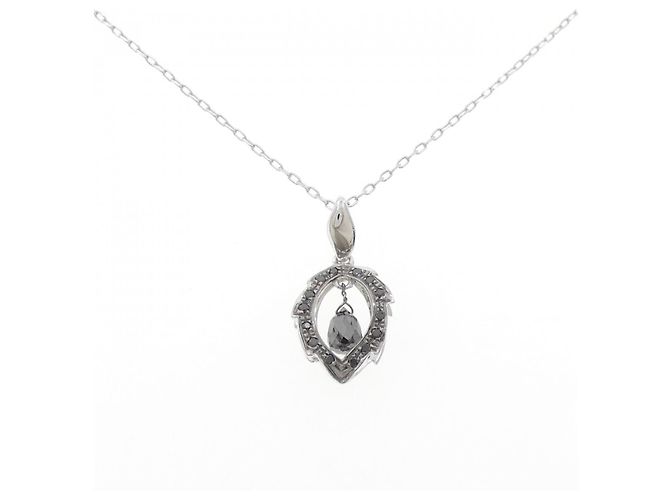 Autre Marque Collar de oro blanco Au750 y diamantes Plata