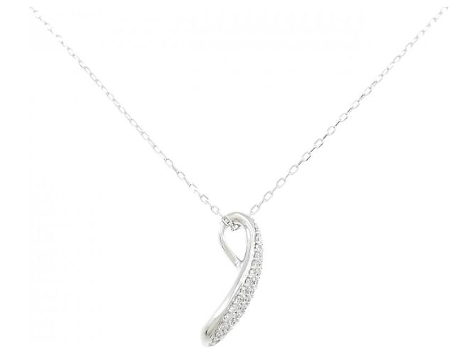 Autre Marque Au750 Weißgold Diamant Halskette Silber
