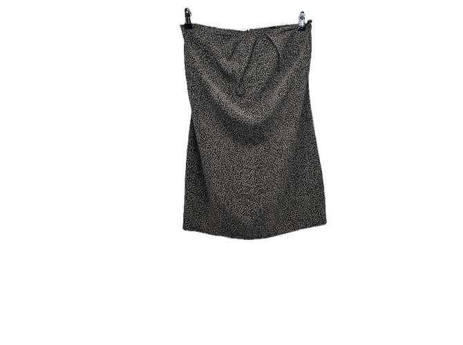 Autre Marque Vestido bandeau ET VOUS de seda marrom M