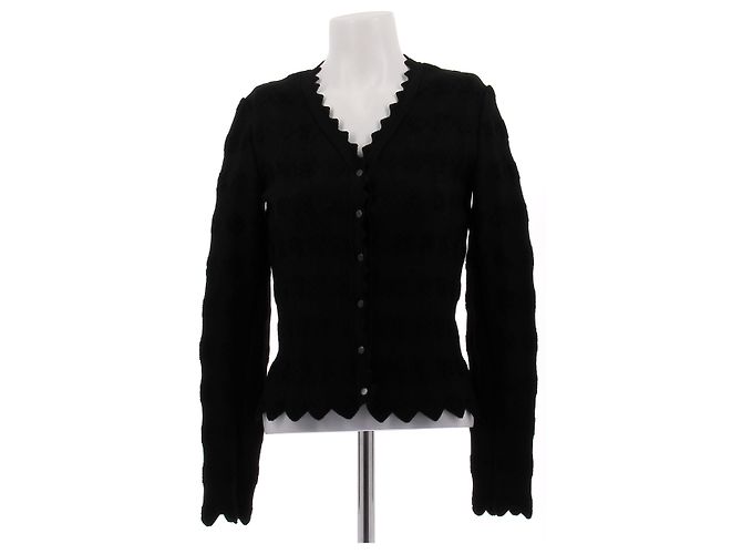 Alaïa Cardigan schwarz aus Wolle