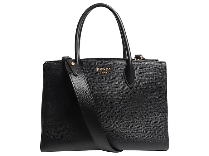 Prada Borsa 2way in pelle Saffiano nera Nero