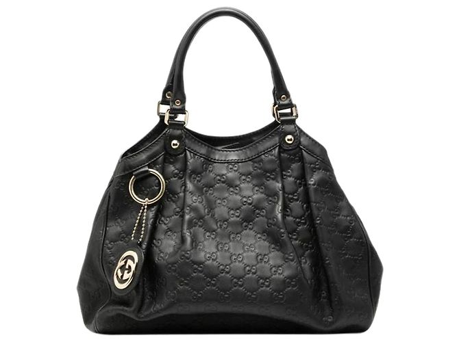 Guccissima Leder-Tote-Bag in Schwarz