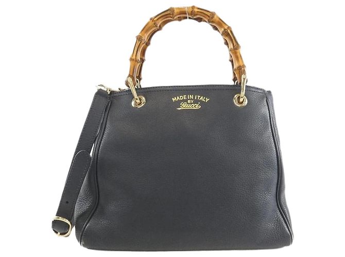 Bamboo Gucci Borsa con manico in bambù blu navy