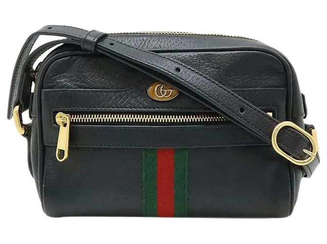 Gucci Borsa a tracolla in pelle Ophidia nera Nero