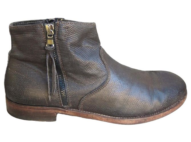 Autre Marque Pawelk's Herren Leder-Stiefeletten Braun