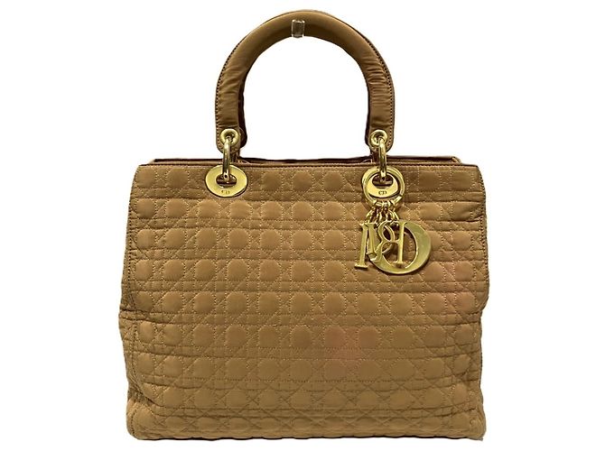 Borsa Christian Dior Cannage Nylon Marrone