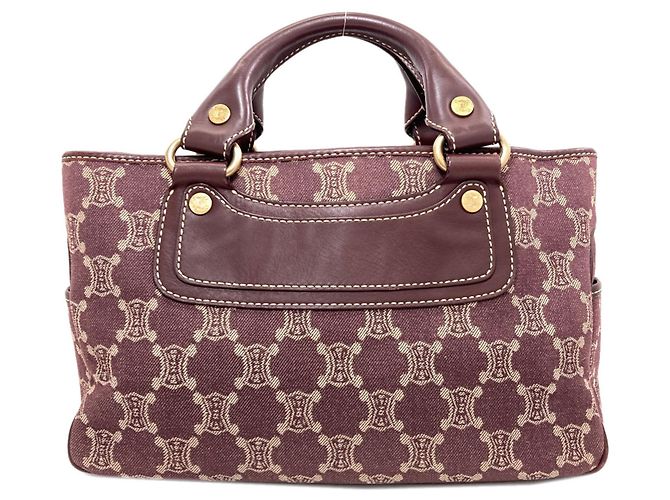 Céline Bolso Celine Boogie Bag estampado Macadam Burdeos