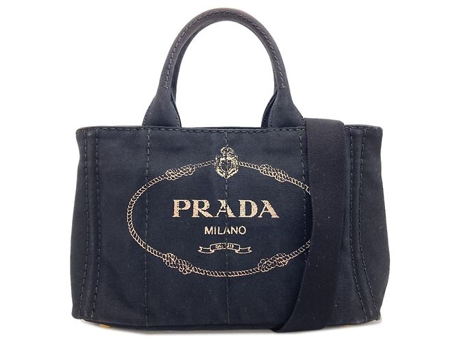 Prada Canapa Mini 2-Way Handtasche Schwarz
