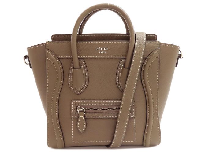 Céline Celine Luggage Nano 2-Way Handtasche Braun