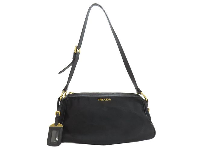 Borsa a tracolla in nylon a una spalla Prada Nero