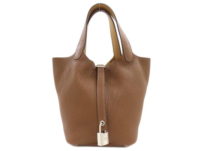 Hermès Bolsa Hermes Picotin Lock PM Marrom