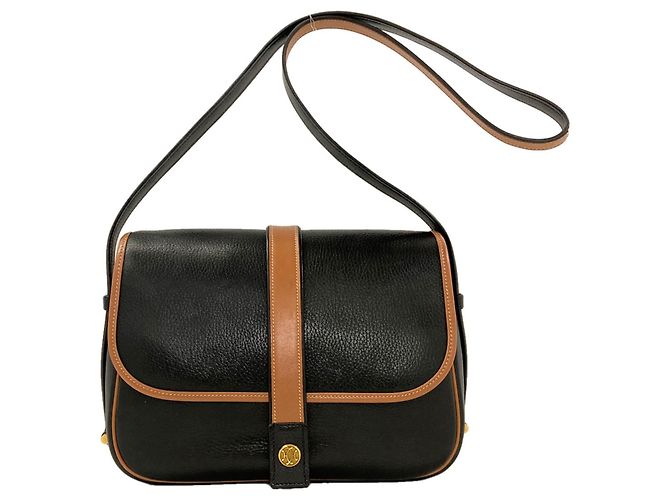 Hermès Borsa a Spalla Hermes Noumea Gold Hardware Marrone Nero