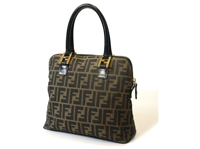 Fendi Zucca Handtasche aus braunem Nylon