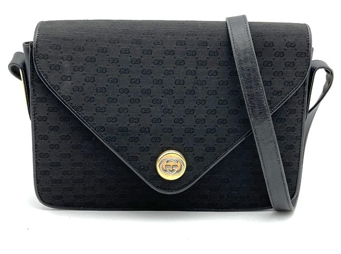 Borsa a tracolla in pelle Micro GG Gucci Nero