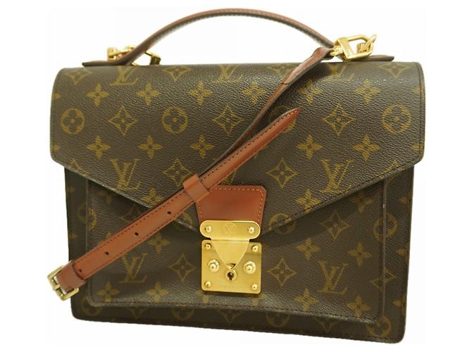 Borsa Louis Vuitton Monogram Monceau 28 Marrone