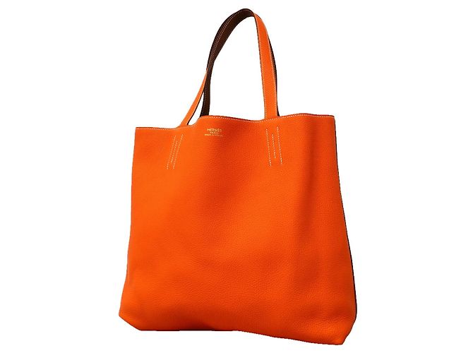 Hermès Sac cabas Hermes Double Sens 36 Doré Orange