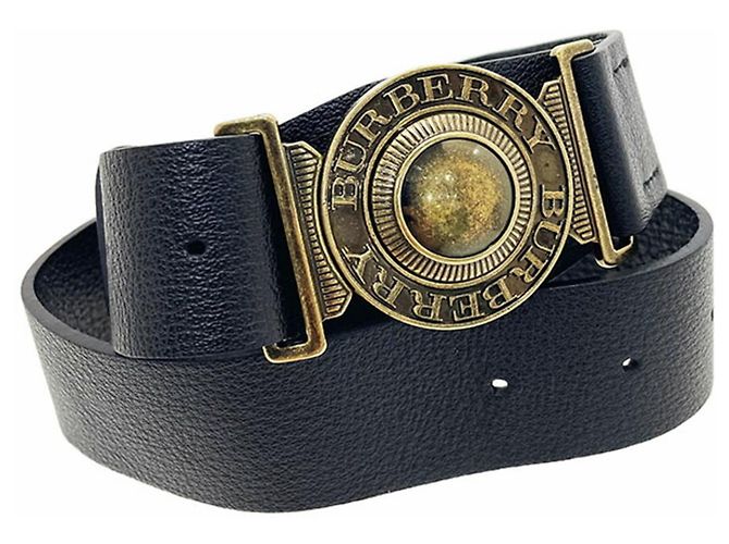 Burberry Black Leather Standard Belt