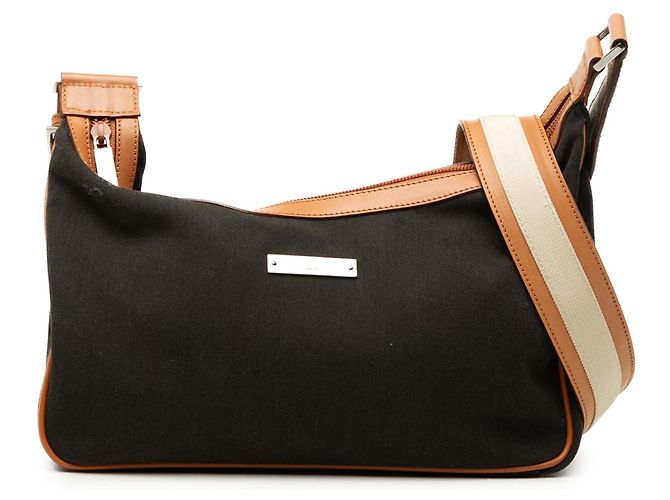 Borsa a tracolla Gucci in tela nera Nero