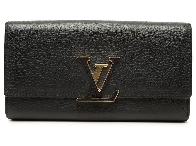 Louis Vuitton Black Taurillon Capucines Long Wallet