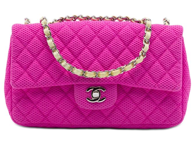 Chanel Pink Medium Classic Mesh Single Flap Rose