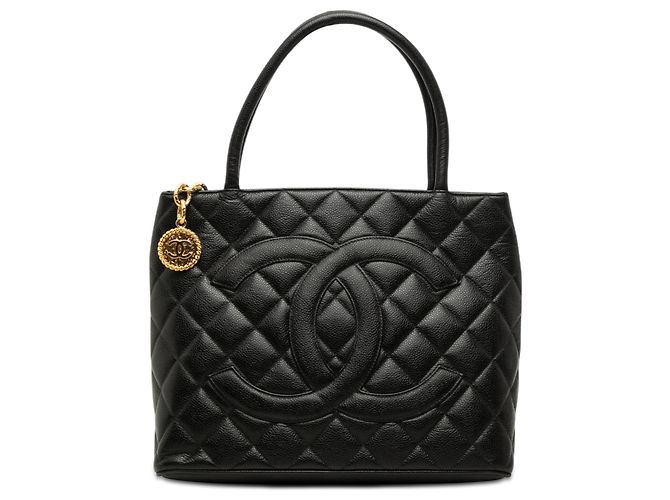 Tote Chanel Black Caviar Medallion Noir