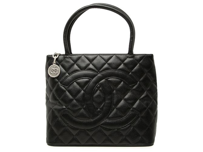 Tote Chanel Black Caviar Medallion Noir
