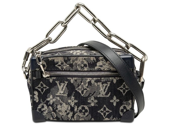 Mala Soft Louis Vuitton Blue Monogram Tapestry Azul