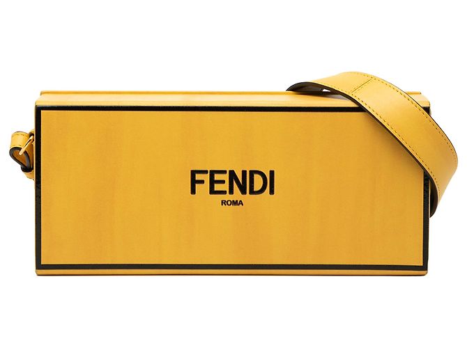 Fendi Borsa a tracolla orizzontale in pelle gialla Giallo