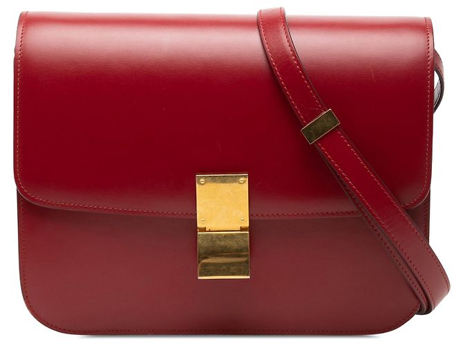 Céline Celine Red Medium Calfskin Classic Box Rot